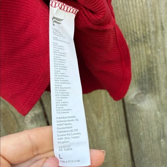 Fabletics Red Ribbed Racerback Tank - Picture 4 of 6